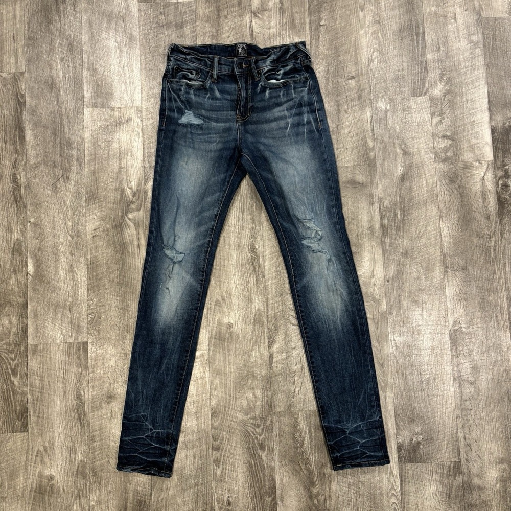 PRPS Jeans Men Size 28 Denim Distressed Stretch Windsor Tapered Skinny Dark Wash